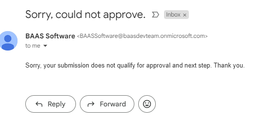 Denial Email